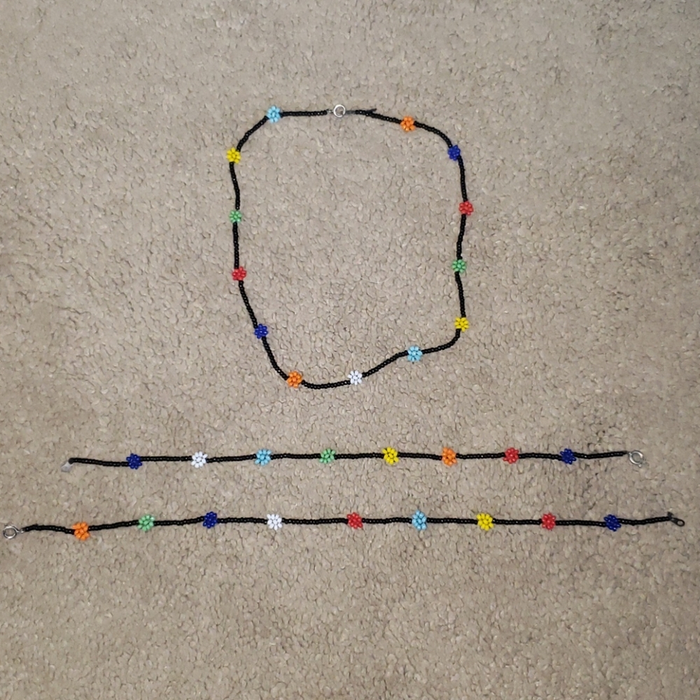 Necklace, bracelet and anklet set